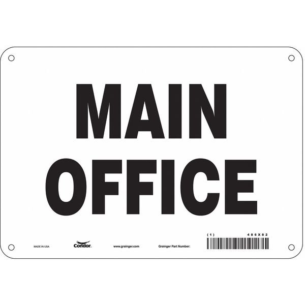 Safety Sign, 7 in Height, 10 in Width, Aluminum, Vertical Rectangle, English, 486X82, CONDOR, Mfr# 486X82
