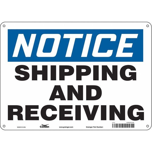 Safety Sign, 10 in Height, 14 in Width, Polyethylene, Horizontal Rectangle, English, 486Z55, CONDOR, Mfr# 486Z55