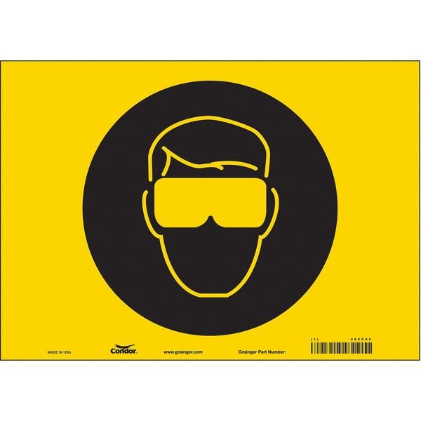 Safety Sign, 10 in Height, 14 in Width, Vinyl, Horizontal Rectangle, English, 486C95, CONDOR, Mfr# 486C95