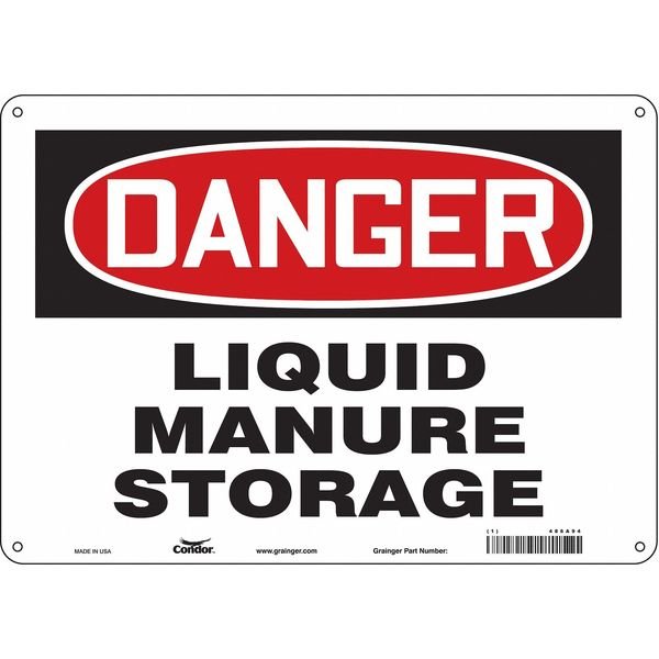 Safety Sign, 10 in Height, 14 in Width, Aluminum, Horizontal Rectangle, English, 486A94, CONDOR, Mfr# 486A94
