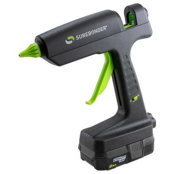Glue Gun, 9 in L, 18V, 120 W, 1.5 lb/hr, Surebonder, Mfr#: Hybrid-120KIT