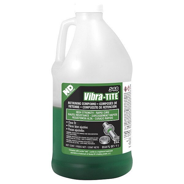 Retaining Compound, 548 Series, Green, Liquid, High Strength, 1L Jug, Vibra-Tite, Mfr#: 54800