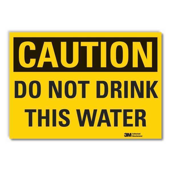 Potable Water Caution Reflective Label, 7 in Height, 10 in Width, Reflective Sheeting, English, LYLE, Mfr# LCU3-0288-RD_10x7