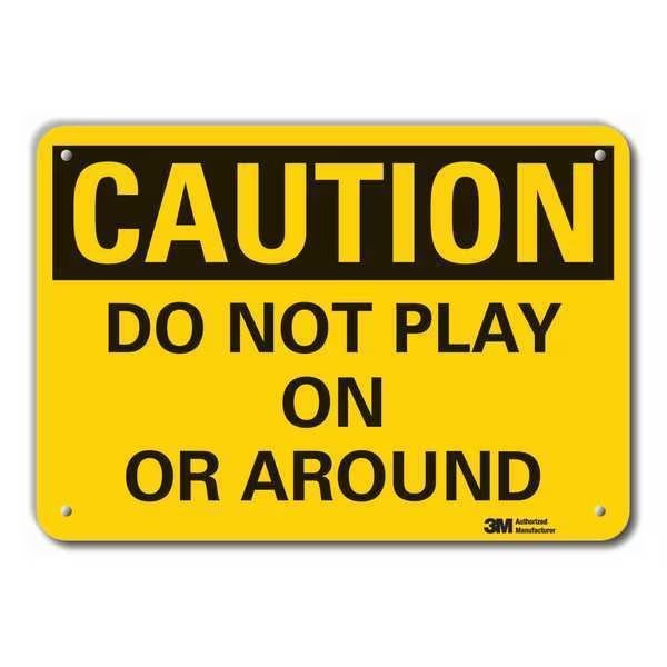 Caution Sign, 7 in H, 10 in W, Plastic, Vertical Rectangle, English, LCU3-0291-NP_10x7, LYLE, Mfr# LCU3-0291-NP_10x7