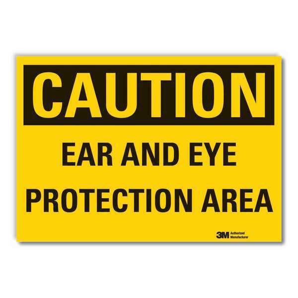 Caution Sign, 3-1/2 in. H, Vinyl, LCU3-0308-RD_5x3.5, Lyle, Mfr#: LCU3-0308-RD_5x3.5