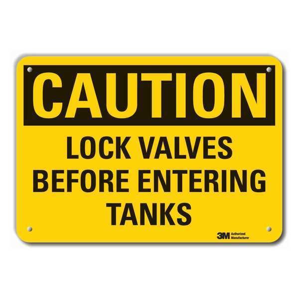 Caution Sign, 10 in Height, 14 in Width, Plastic, Horizontal Rectangle, English, LYLE, Mfr# LCU3-0344-NP_14x10