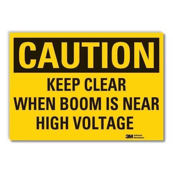 Caution Sign, 10 in. H, Vinyl, Keep Clear, LYLE, Mfr# LCU3-0385-RD_14x10