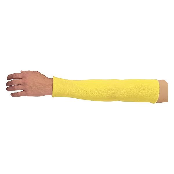 Cut Resistant Sleeve, 18 in. L, Yellow, Dry, MCR SAFETY, Mfr# 9378