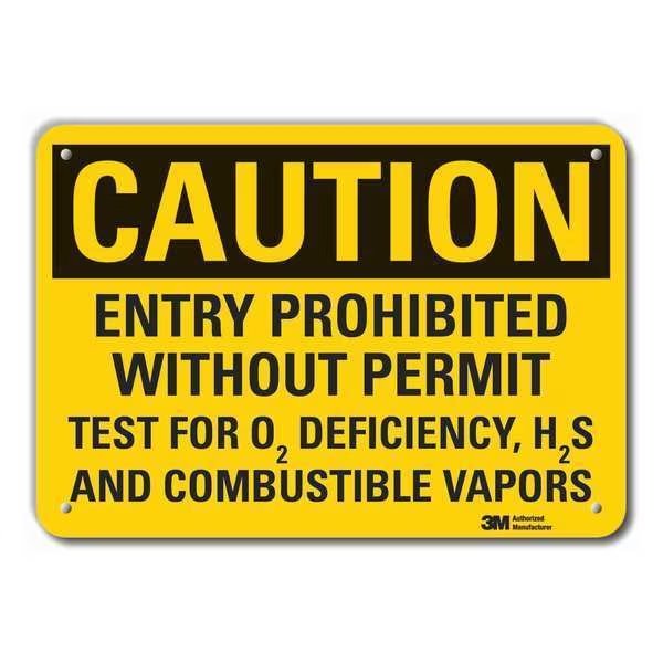 Reflective  Combustible Vapors Caution Sign, 10 in Height, 14 in Width, Aluminum, English, Lyle, Mfr#: LCU3-0481-RA_14x10