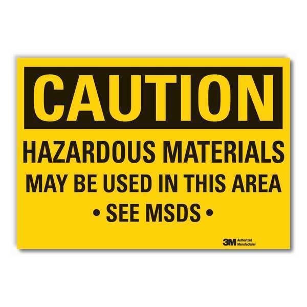 Hazardous Materials Caution Reflective Label, 7 in H, 10 in W, LCU3-0432-RD_10x7, LYLE, Mfr# LCU3-0432-RD_10x7