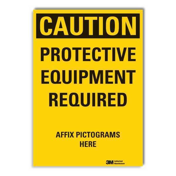 Ppe  Caution Reflective Label, 5 in Height, 3 1/2 in Width, Reflective Sheeting, Vertical Rectangle, Lyle, Mfr#: LCU3-0423-RD_5x3.5