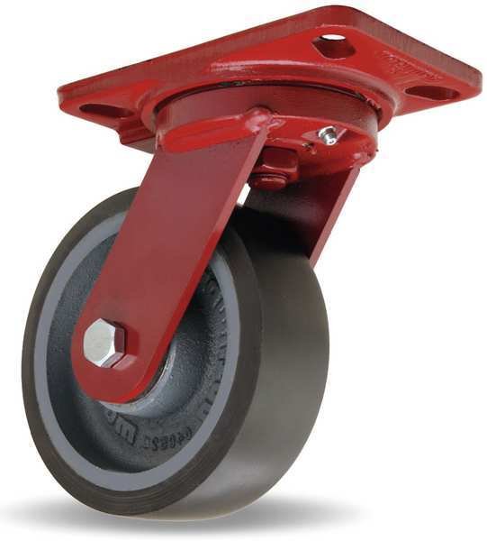 Plate Caster, Swivel, Poly, 6 in., 1560 lb., HAMILTON, Mfr# S-HS-6DB70