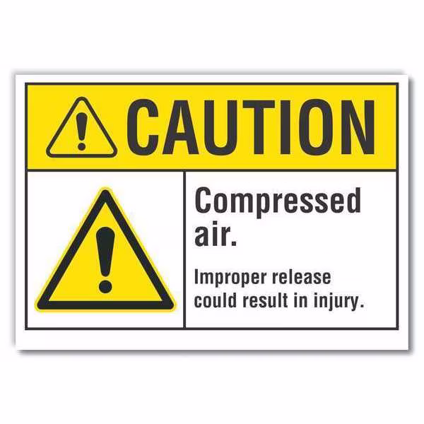 Caution Sign, 7 in H, 10 in W, Vertical Rectangle, English, LCU3-0037-RD_10x7, Lyle, Mfr#: LCU3-0037-RD_10x7