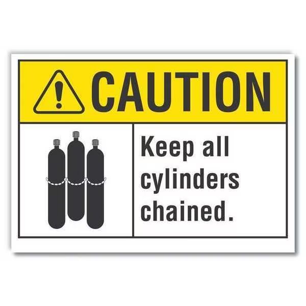 Caution Sign, 10 in H, 14 in W, Non-PVC Polymer, Horizontal Rectangle, English, LCU3-0094-ED_14x10, LYLE, Mfr# LCU3-0094-ED_14x10