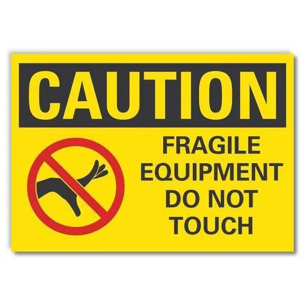 Caution Sign, 10 in Height, 14 in Width, Non-PVC Polymer, Horizontal Rectangle, English, LYLE, Mfr# LCU3-0126-ED_14x10