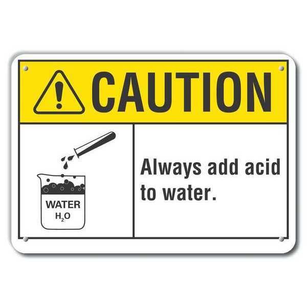 Caution Sign, 7 in H, 10 in W, Plastic, Vertical Rectangle, English, LCU3-0089-NP_10x7, LYLE, Mfr# LCU3-0089-NP_10x7