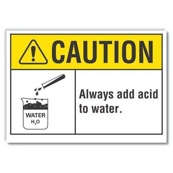 Caution Sign, 7 in H, 10 in W, Non-PVC Polymer, Vertical Rectangle, English, LCU3-0089-ED_10x7, Lyle, Mfr#: LCU3-0089-ED_10x7