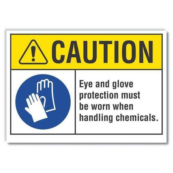 Sign, Self-Adhesive Vinyl, 3-1/2 in. H, LCU3-0064-RD_5x3.5, Lyle, Mfr#: LCU3-0064-RD_5x3.5