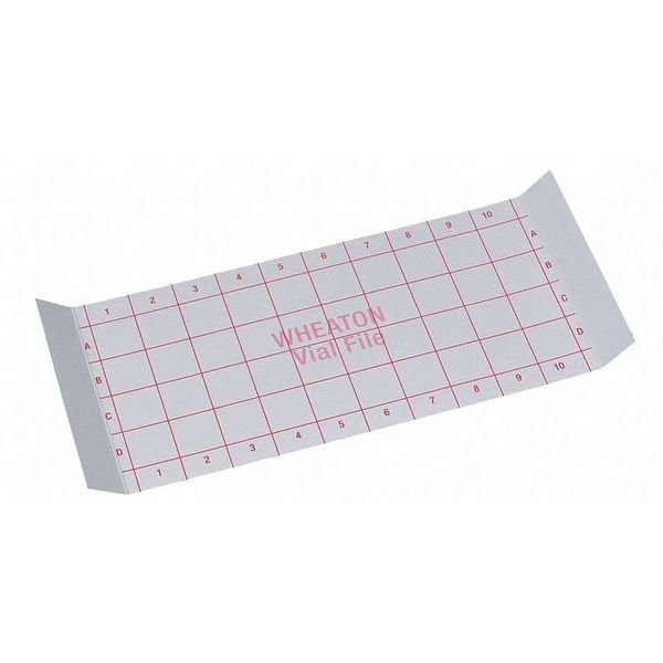 Index Card, For 40 Vials Store Case, PK35, Wheaton, Mfr#: 228785