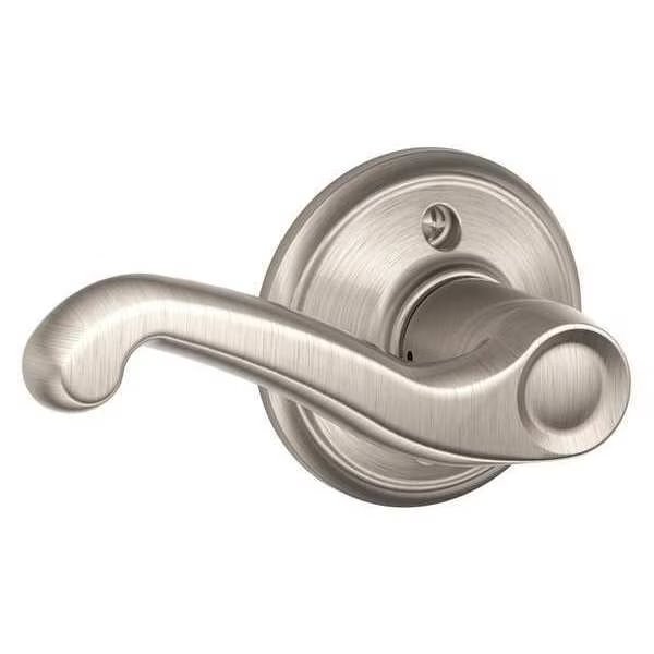 Satin Nickel Dummy Lever Lockset, Flair, Left Hand, Schlage, Mfr#: F170 FLA 619 LH