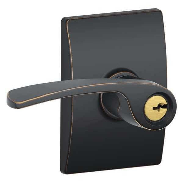 Lever Lockset, Mechanical, Entrance, Grd. 2, Schlage, Mfr#: F51A MER 716 CEN