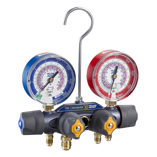 4-V TITAN R32/454B/410A PSI @F MANIFOLD, Yellow Jacket, Mfr#: 49974