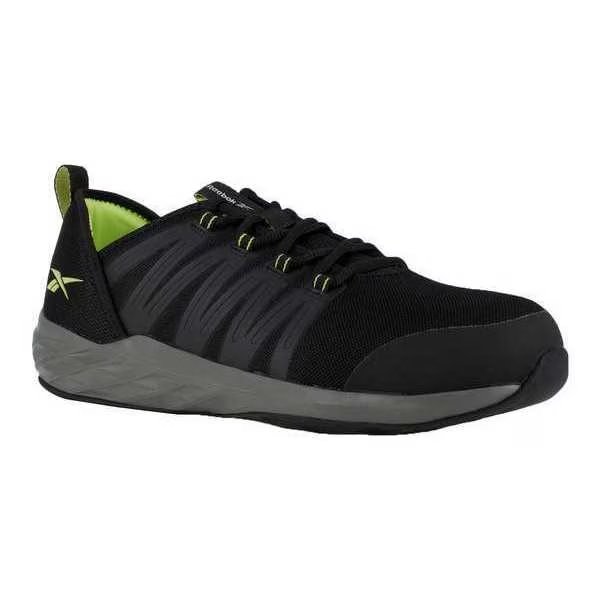 Safety Shoe, 12, W, Black, Steel, PR, REEBOK, Mfr# RB2214