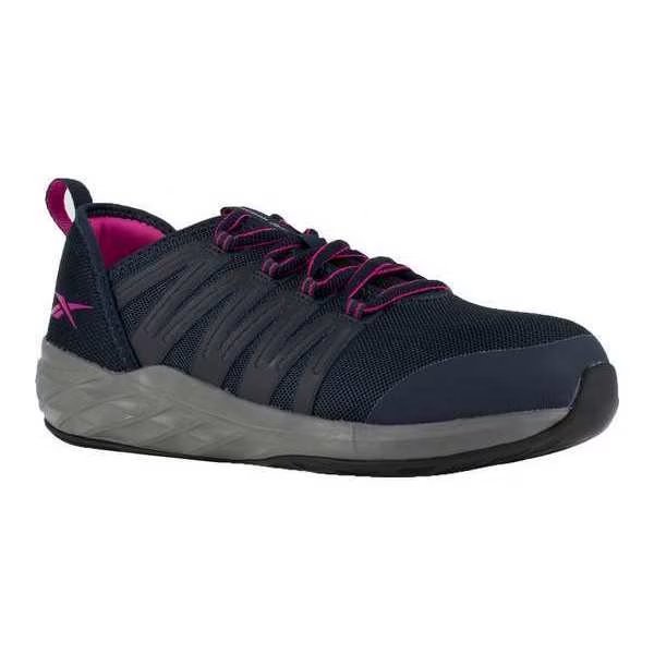 Safety Shoe, 6, W, Navy, Steel, PR, REEBOK, Mfr# RB308
