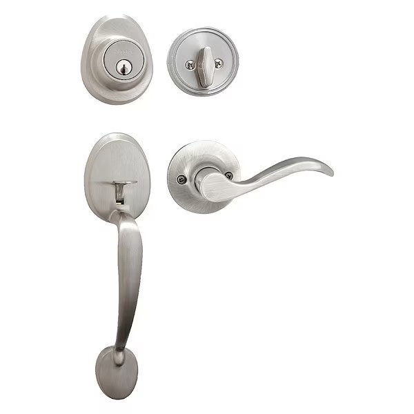 Lever Lockset, Satin Nickel, Wave Style, MASTER LOCK, Mfr# HDLWLLH0615KA4