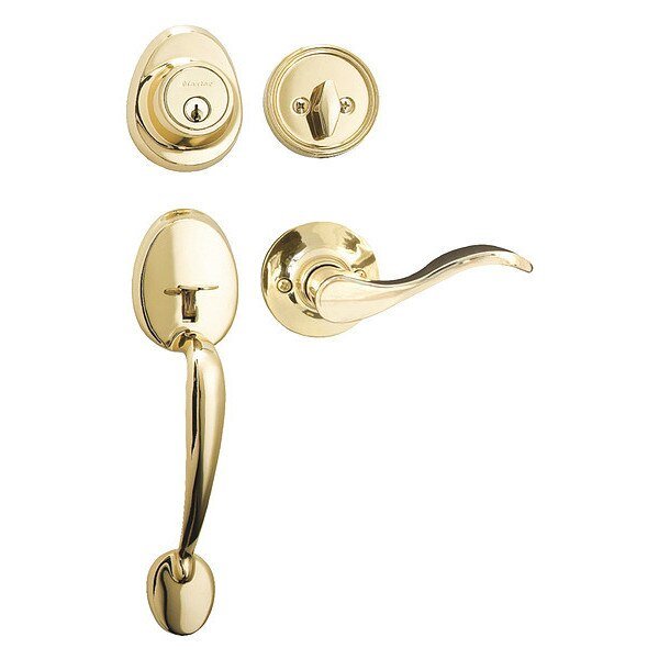Lever Lockset, Bright Brass, Wave Style, Master Lock, Mfr#: HDLWLRH0603KA4S