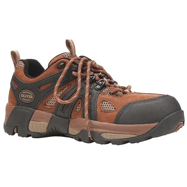 Size 9 Men's Hiker Shoe Steel Work Shoe, Brown, OLIVER BY HONEYWELL, Mfr# OL11114
