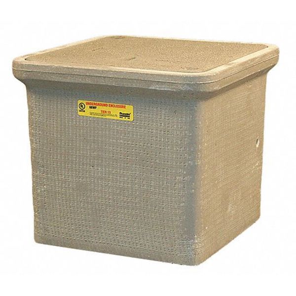Underground Enclosure Assembly, Street Lighting Cover, 12 in H, 14-3/4 in L, 14-3/4 in W, Quazite, Mfr#: PC1212Z80141