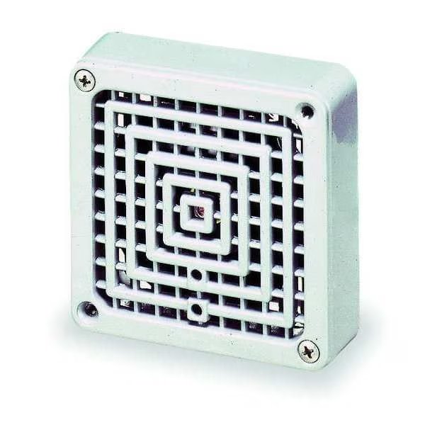 Vibratone Horn, Bell Alarm Type, 120V AC, Indoor, Flush or Semi-Flush Mounting, 4 in x 4 in, Gray, Federal Signal, Mfr#: 350-120-30