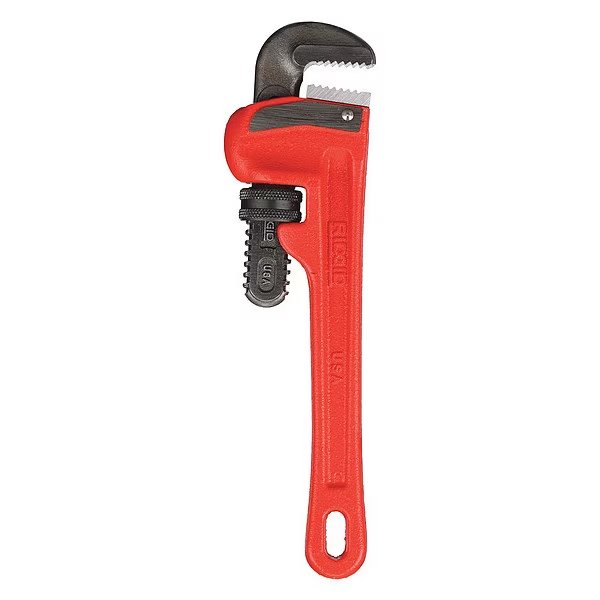 8 in L 1 in Cap. Cast Iron Straight Pipe Wrench, RIDGID, Mfr# 8