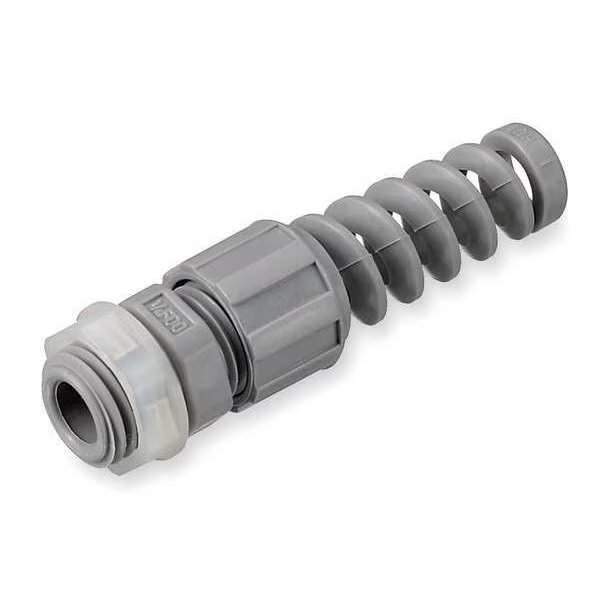 Liquid Tight Connector, 1/2in, Spiral, Gray, HUBBELL WIRING DEVICE-KELLEMS, Mfr# HJ1041G
