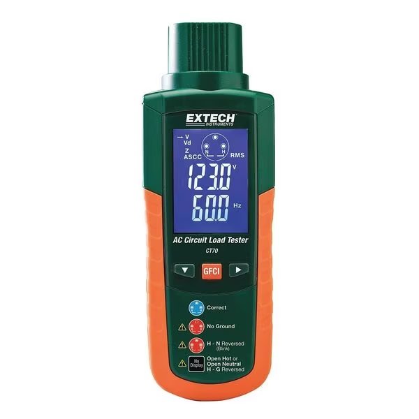AC Circuit Analyzer, 90 to 240V, Extech, Mfr#: CT70