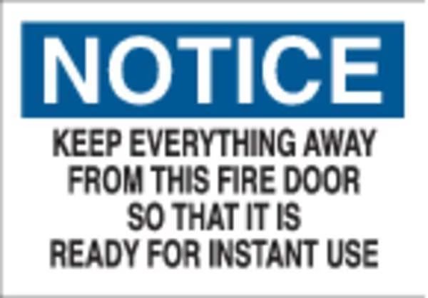 Fire Door Sign, 7X10