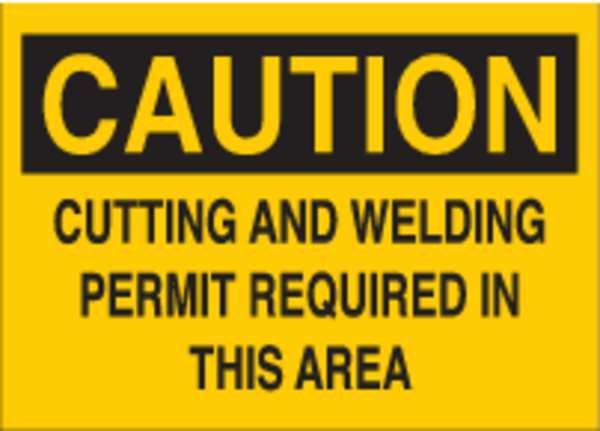 Caution Sign, 10 in Height, 14 in Width, Aluminum, Rectangle, English, BRADY, Mfr# 42391