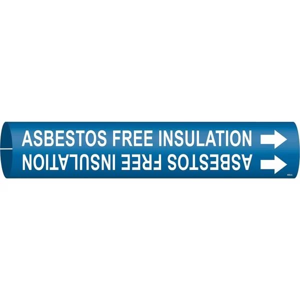 Pipe Marker, Asbestos Free Insulation, Blu, 4008-A, BRADY, Mfr# 4008-A
