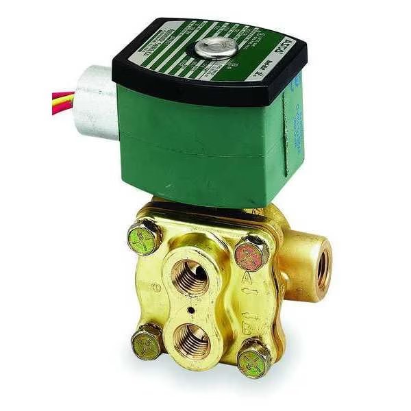 120V AC Brass Solenoid Valve, Universal, 3/8 in Pipe Size, REDHAT, Mfr# 8342G003P