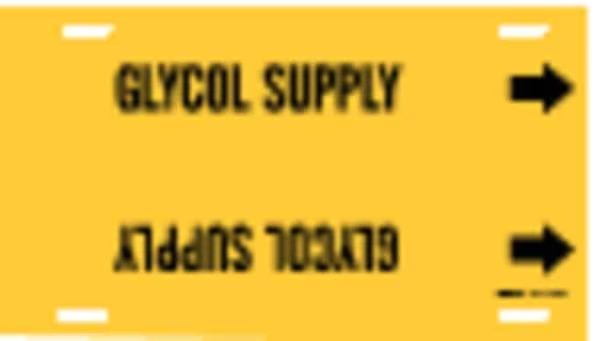 Pipe Marker, Glycol Supply, Y, 8 to9-7/8 In, BRADY, Mfr# 4190-G