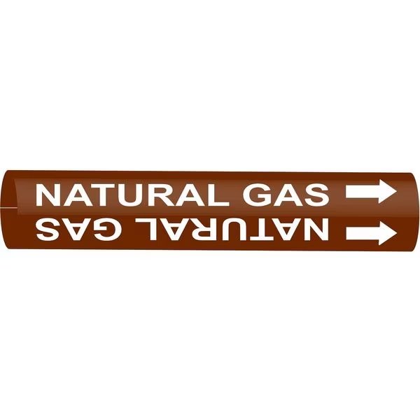 Pipe Marker, Natural Gas, Br, 8 to9-7/8 In, BRADY, Mfr# 4349-G