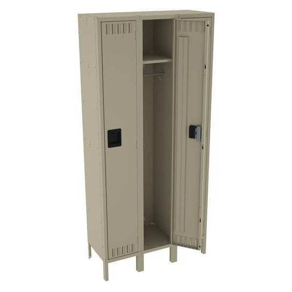 Wardrobe Locker, 36 in W, 15 in D, 78 in H, (1) Tier, (3) Wide, Sand, TENNSCO, Mfr# STK-121572-3SD