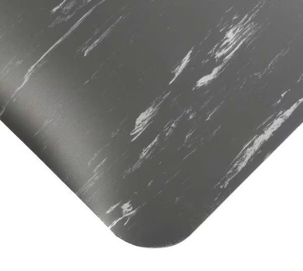Antifatigue Runner, Charcoal, 60 ft. L x 2 ft. W, PVC Surface With Recycled Urethane Sponge, WEARWELL, Mfr# 496