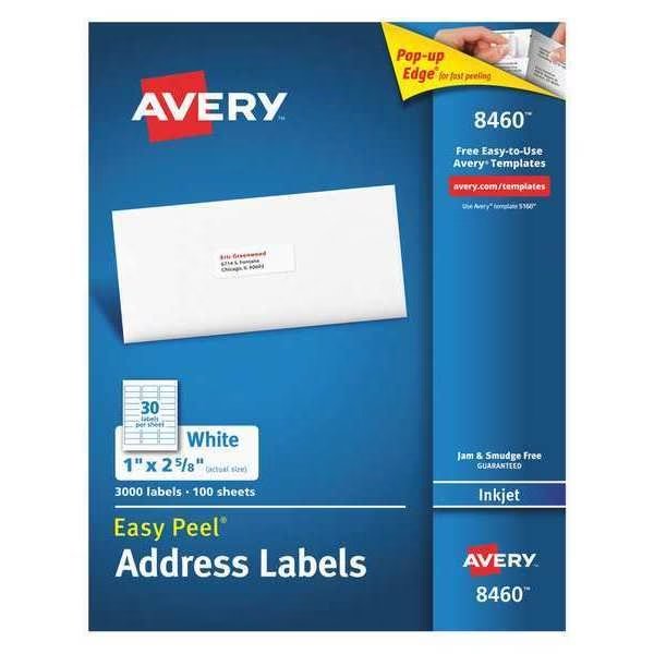 Avery® Easy Peel® Address Labels for Inkjet Printers 8460, 1