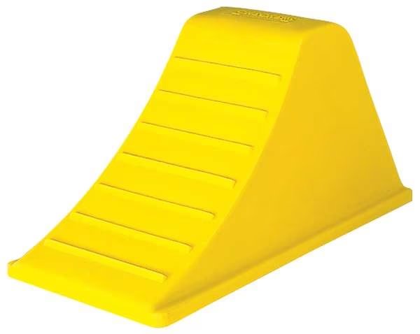 Wheel Chock, 12-1/4 In H, Urethane, Yellow, Checkers, Mfr#: AT3514-RP-Y