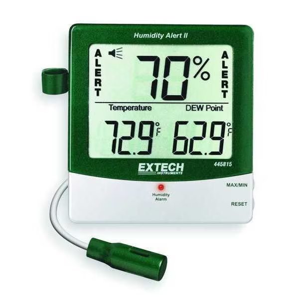 Digital Hygrometer, Alarm, 14 to 140 F, Extech, Mfr#: 445815