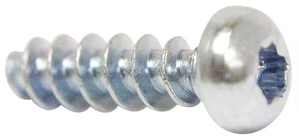 Thread Cutting Screw, M3 x 3.9 mm, Trivalent Clear Chromate, Zinc Steel Pan Head Torx Drive, 10 PK, EnjoyTool select, Mfr# TRS4
