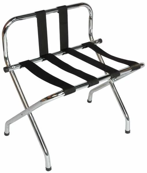 High Back Luggage Rack, w/Back Web, Chrome, Csl, Mfr#: 1055B-C-BL-1