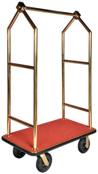 Bellmans Cart, Brasstone Finish, Rd Carpet, Csl, Mfr#: 2633BK-030-RED